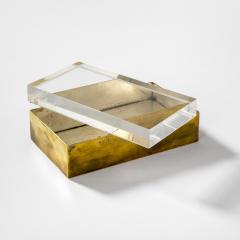 Gabriella Crespi Gabriella Crespi Decorative Box in Brass and Plexiglass 70s - 2333556