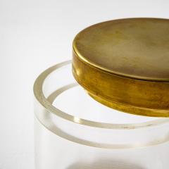 Gabriella Crespi Gabriella Crespi Decorative Box in Brass and Plexiglass 70s - 2395756