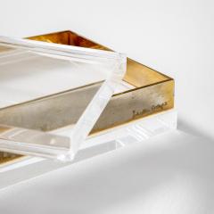 Gabriella Crespi Gabriella Crespi Decorative Box in Brass and Plexiglass 70s - 3585284