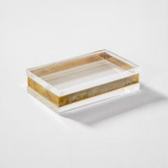 Gabriella Crespi Gabriella Crespi Decorative Box in Brass and Plexiglass 70s - 3585285