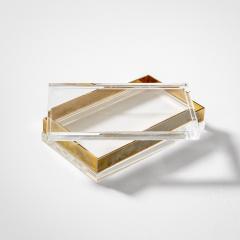 Gabriella Crespi Gabriella Crespi Decorative Box in Brass and Plexiglass 70s - 3585286