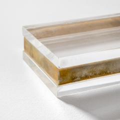 Gabriella Crespi Gabriella Crespi Decorative Box in Brass and Plexiglass 70s - 3585287