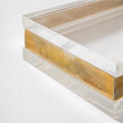 Gabriella Crespi Gabriella Crespi Decorative Box in Brass and Plexiglass 70s - 3585289