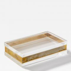 Gabriella Crespi Gabriella Crespi Decorative Box in Brass and Plexiglass 70s - 3592478