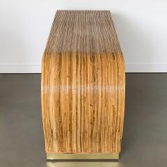 Gabriella Crespi Gabriella Crespi Style Bamboo and Brass Waterfall Sideboard Cabinet - 1154349
