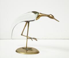 Gabriella Crespi Gabriella Crespi Style Glass Brass Egret - 3124807