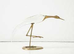 Gabriella Crespi Gabriella Crespi Style Glass Brass Egret - 3124809