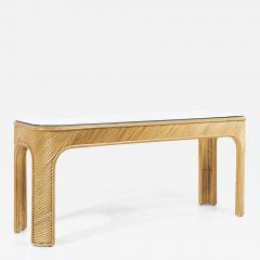 Gabriella Crespi Gabriella Crespi Style Pencil Reed Mid Century Console Table - 3826139