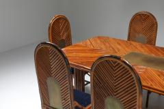 Gabriella Crespi Gabriella Crespi Style Rectangular Dining Table in Rattan 1970s - 1248762