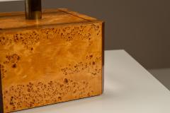 Gabriella Crespi Gabriella Crespi Table Lamp in Walnut Burl and Brass Italy 1970s - 4491678