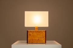 Gabriella Crespi Gabriella Crespi Table Lamp in Walnut Burl and Brass Italy 1970s - 4491684