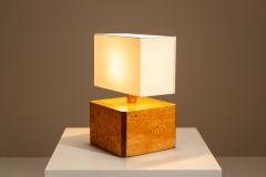 Gabriella Crespi Gabriella Crespi Table Lamp in Walnut Burl and Brass Italy 1970s - 4491686