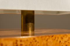 Gabriella Crespi Gabriella Crespi Table Lamp in Walnut Burl and Brass Italy 1970s - 4491687