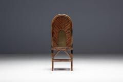 Gabriella Crespi High Back Bamboo And Brass Chair By Gabriella Crespi Italy 1970s - 4316933