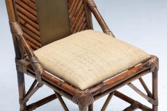 Gabriella Crespi High Back Bamboo And Brass Chair By Gabriella Crespi Italy 1970s - 4316941