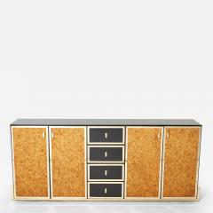 Gabriella Crespi Italian brass and cork marquetry sideboard style of Crespi 1970s - 2649383