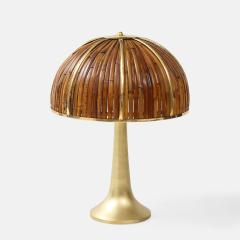 Gabriella Crespi Large Bamboo and Brass Fungo Table Lamp - 1930797