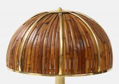 Gabriella Crespi Large Bamboo and Brass Fungo Table Lamp - 1930801