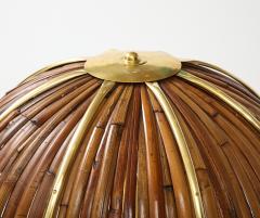 Gabriella Crespi Large Bamboo and Brass Fungo Table Lamp - 1930805