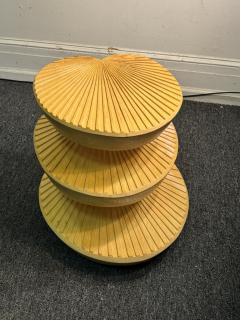 Gabriella Crespi MODERN TIERED PALM FROND TABLE IN THE MANNER OF GABRIELLA CRESPI - 4318271