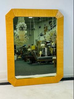 Gabriella Crespi MODERNIST SPLIT BAMBOO AND BRASS RECTANGULAR MIRROR - 2124725