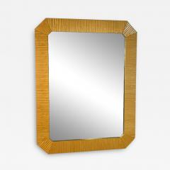 Gabriella Crespi MODERNIST SPLIT BAMBOO AND BRASS RECTANGULAR MIRROR - 2927930