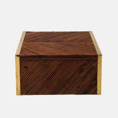 Gabriella Crespi Midcentury Bamboo and Brass Square Coffee Table in the Style of Gabriella Crespi - 4220002