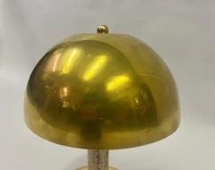 Gabriella Crespi Pair Italian Mid Century Modern Table Lamp Brass Travertine Gabriella Crespi - 3256255