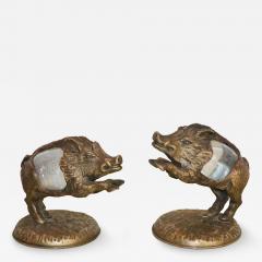 Gabriella Crespi Pair Of Boar Sculptures By Gabriella Crespi - 1333738