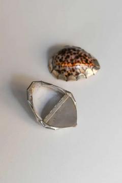 Gabriella Crespi Pair of Gabriella Crespi shells with hand decorated silver metal application - 3662461