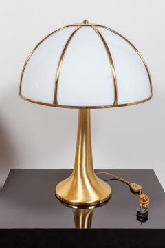 Gabriella Crespi Pair of Large Gabriella Crespi Fungo Table Lamps in Brushed Brass and Acrylic - 3489486