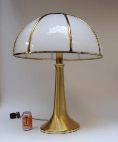 Gabriella Crespi Pair of Large Gabriella Crespi Fungo Table Lamps in Brushed Brass and Acrylic - 3489489