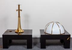 Gabriella Crespi Pair of Large Gabriella Crespi Fungo Table Lamps in Brushed Brass and Acrylic - 3489490