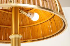 Gabriella Crespi Rare Large Fungo Table Lamp in Bamboo and Brass by Gabriella Crespi - 2620278