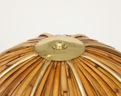 Gabriella Crespi Rare Large Fungo Table Lamp in Bamboo and Brass by Gabriella Crespi - 2620279