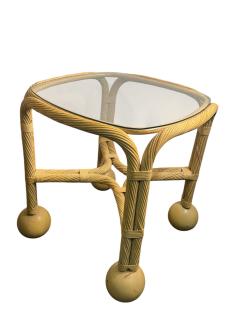 Gabriella Crespi STUNNING MID CENTURY ROPE BALL RATTAN TABLES IN THE MANNER OF GABRELLA CRESPI - 4562970