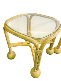 Gabriella Crespi STUNNING MID CENTURY ROPE BALL RATTAN TABLES IN THE MANNER OF GABRELLA CRESPI - 4562974