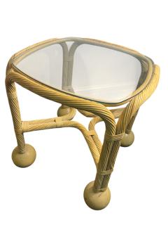 Gabriella Crespi STUNNING MID CENTURY ROPE BALL RATTAN TABLES IN THE MANNER OF GABRELLA CRESPI - 4562976