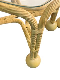 Gabriella Crespi STUNNING MID CENTURY ROPE BALL RATTAN TABLES IN THE MANNER OF GABRELLA CRESPI - 4562977