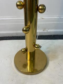 Gabriella Crespi STUNNING MODERNIST BRASS CYLINDER FLOOR LAMP WITH VARIED BRASS BALL ACCENTS - 2124604