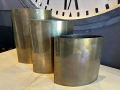 Gabriella Crespi Set of Three 3 Authentic Signed Gabriella Crespi Brass Vases - 4641368