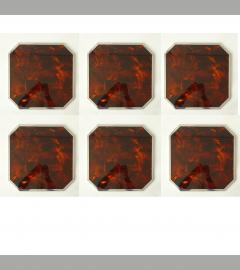 Gabriella Crespi Set of six faux tortoise lucite and chrome placemats - 3483881