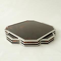 Gabriella Crespi Set of six faux tortoise lucite and chrome placemats - 3483886