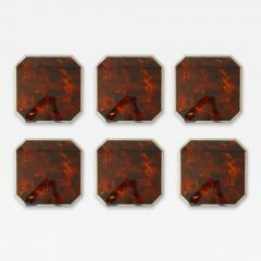 Gabriella Crespi Set of six faux tortoise lucite and chrome placemats - 3487815