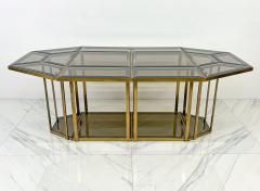 Gabriella Crespi Smoked Glass Brass Puzzle Dining Table After Gabriella Crespi Italy 1970s - 3614629