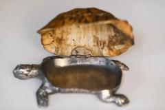 Gabriella Crespi Turtle pocket emptier by Gabriella Crespi in silver metal and shell - 3575182