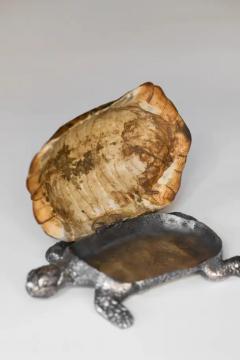 Gabriella Crespi Turtle pocket emptier by Gabriella Crespi in silver metal and shell - 3575191