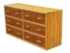 Gabriella Crespi Vintage Boho Mid Century Split Reed Bamboo Rattan Dresser Cabinet or Credenza - 3982441