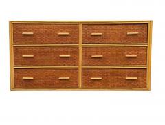 Gabriella Crespi Vintage Boho Mid Century Split Reed Bamboo Rattan Dresser Cabinet or Credenza - 3982444