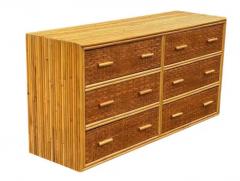 Gabriella Crespi Vintage Boho Mid Century Split Reed Bamboo Rattan Dresser Cabinet or Credenza - 3982446